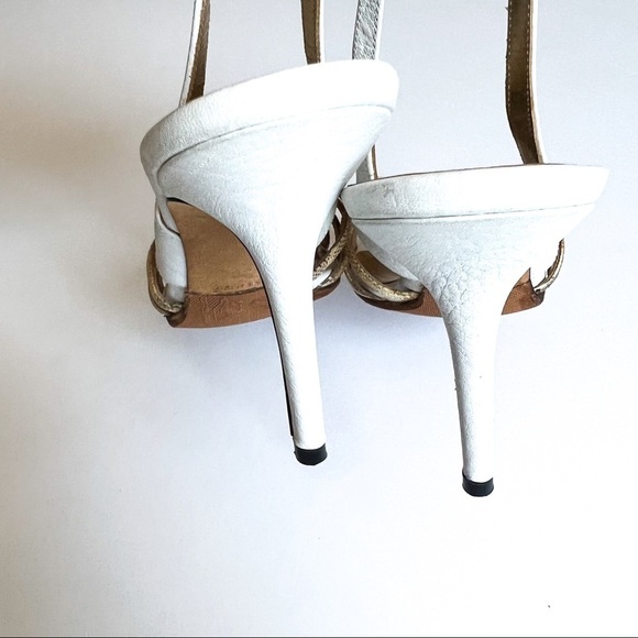 Dolce and Gabbana Leather & Exotic Summer Peep-toe Slingback Sandal Heels 38 - Picture 3 of 14